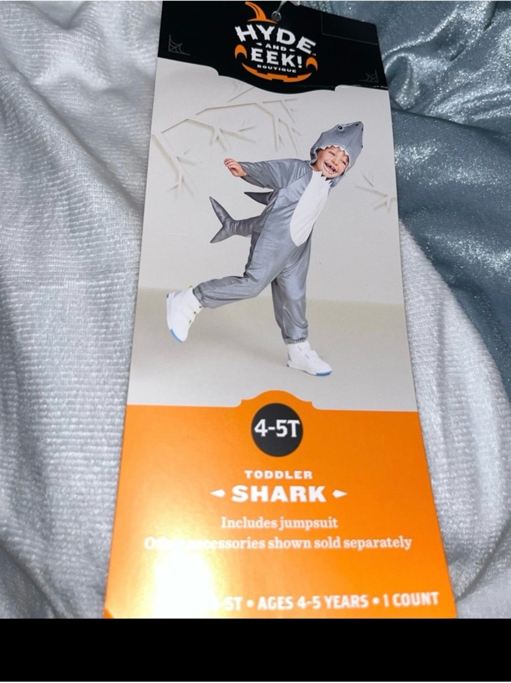 NWT Toddler Shark Costume 4-5T Hyde & EEK Halloween Jumpsuit Kids - Picture 5 of 6